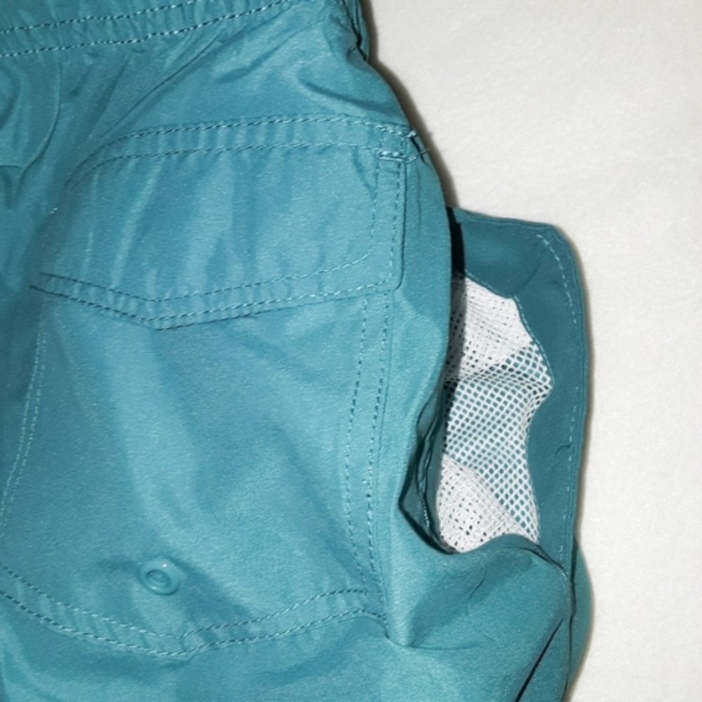 Men's Wings Solid Teal Swim Trunks Shorts - Picture 3 of 4